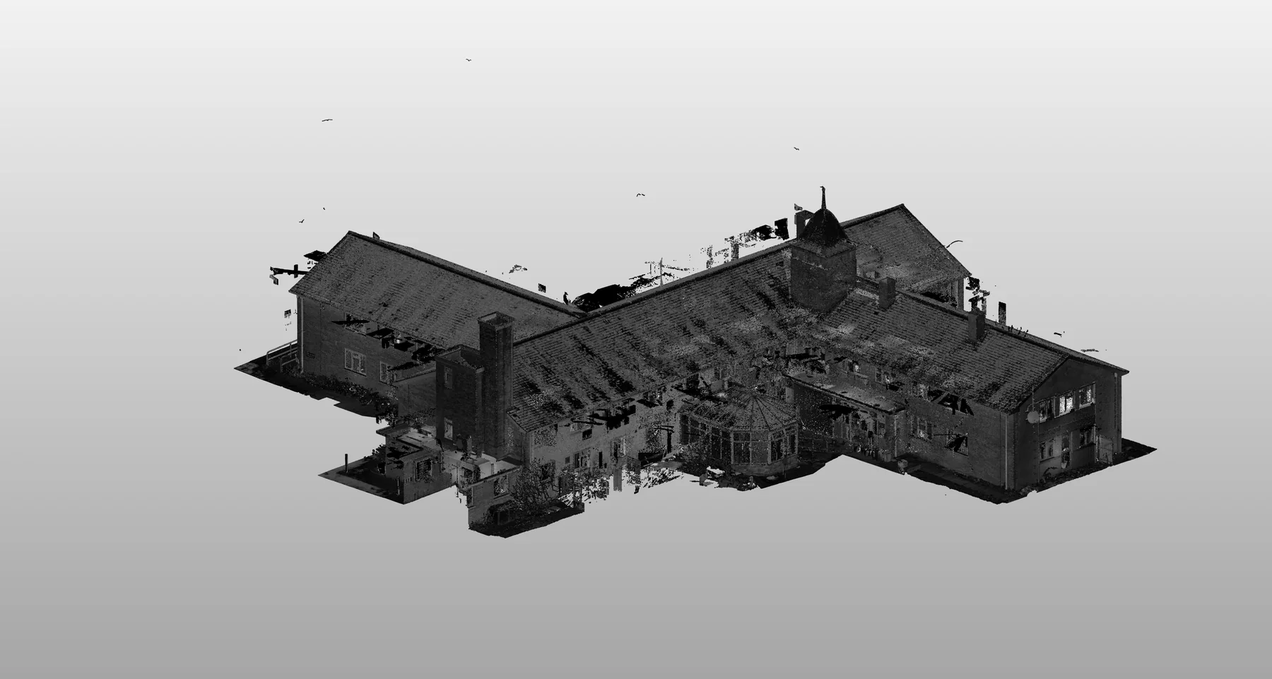 Source point cloud: complete building for Institutional building: point cloud to BIM evidence
