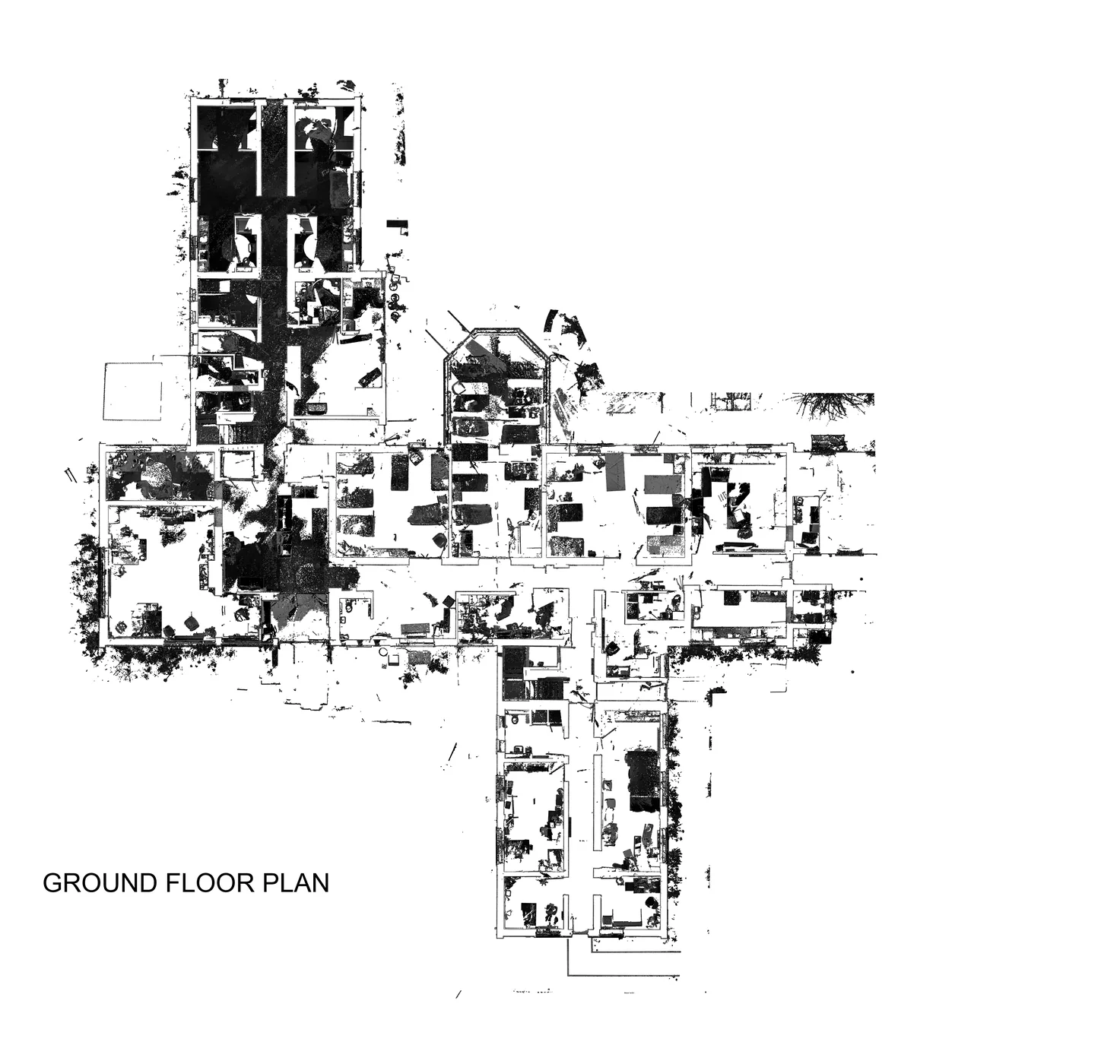 Source point cloud: ground-floor slice for Institutional building: point cloud to BIM evidence