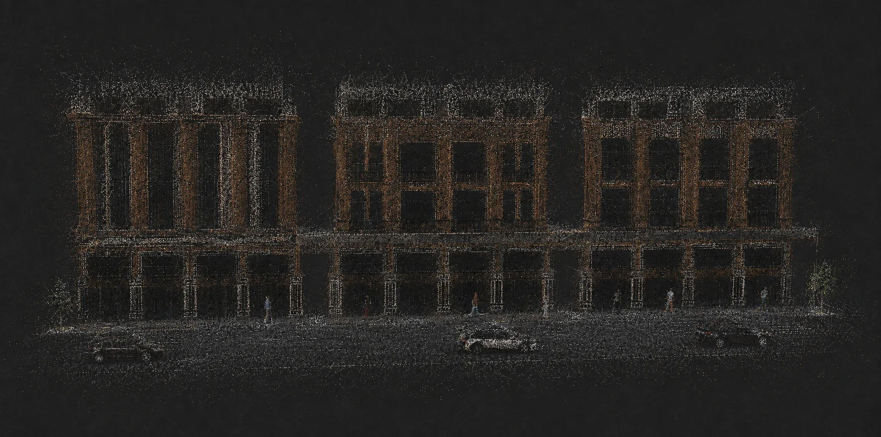 Source point cloud: street elevation for Jeddah commercial frontage: scan-to-BIM evidence