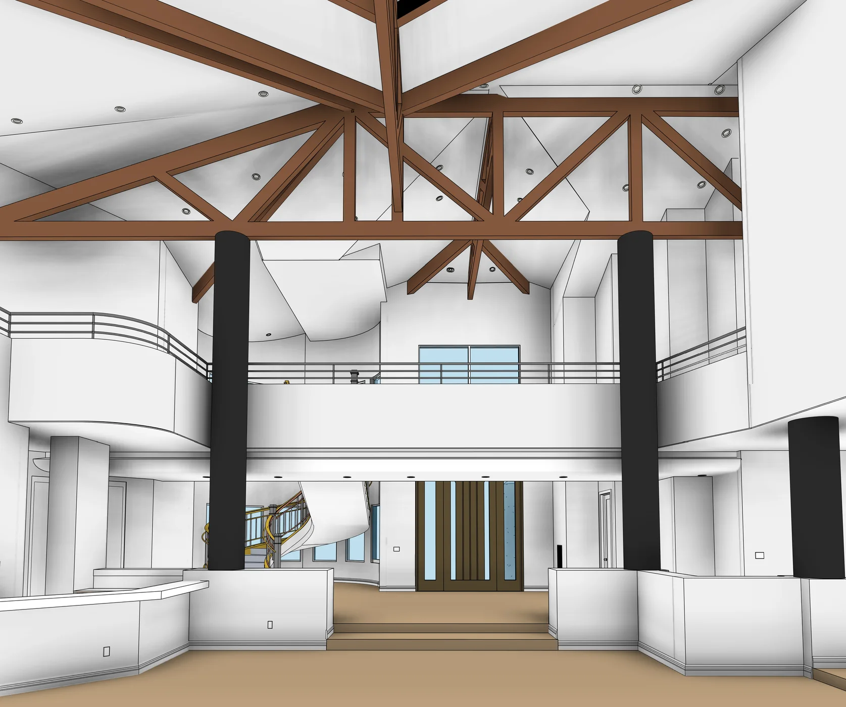 Processed BIM: living space for Residential interior: scan-to-BIM evidence