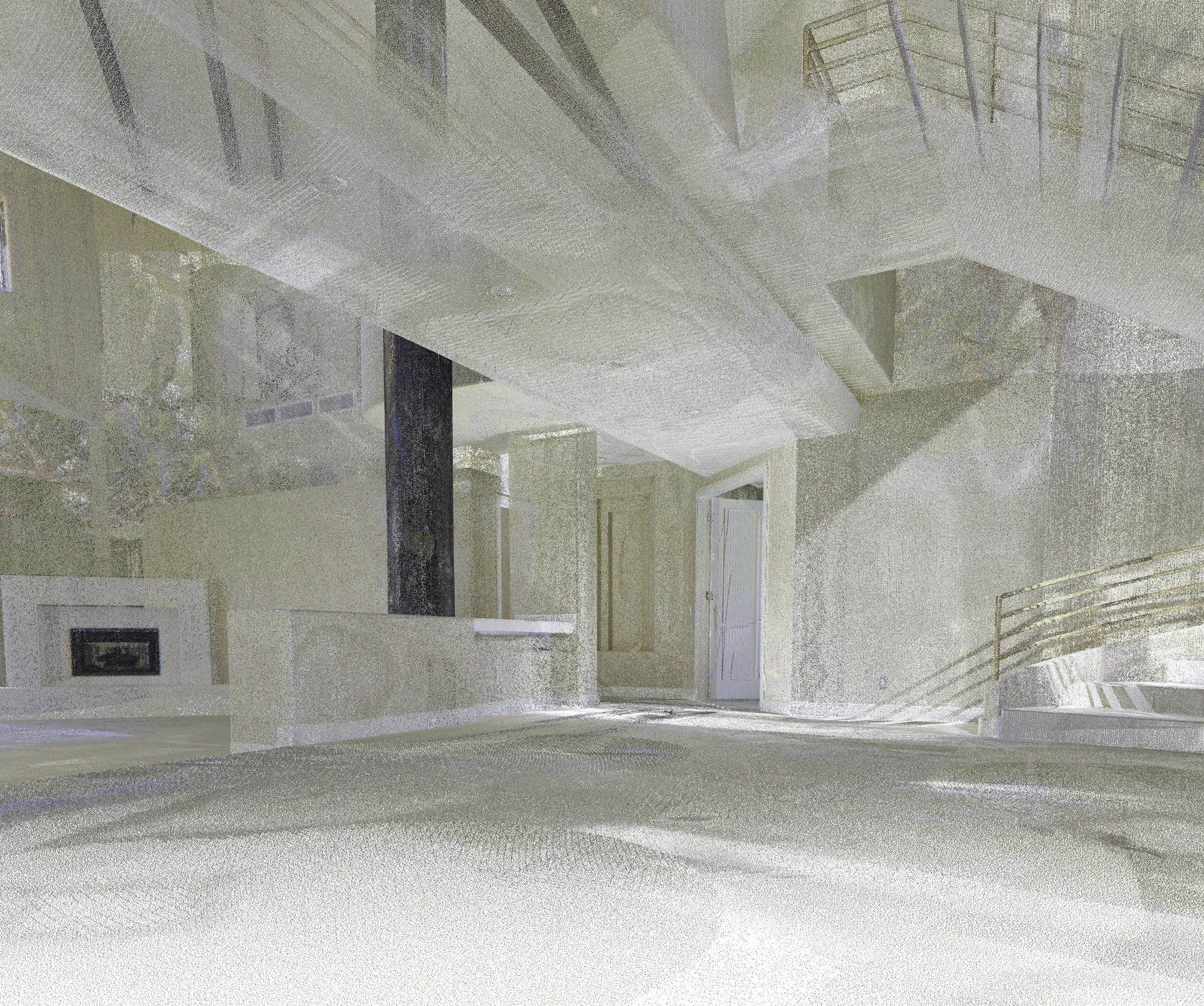 Source point cloud: living space for Residential interior: scan-to-BIM evidence