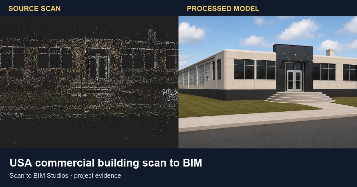 U.S. commercial building: scan-to-BIM evidence: source and processed BIM evidence